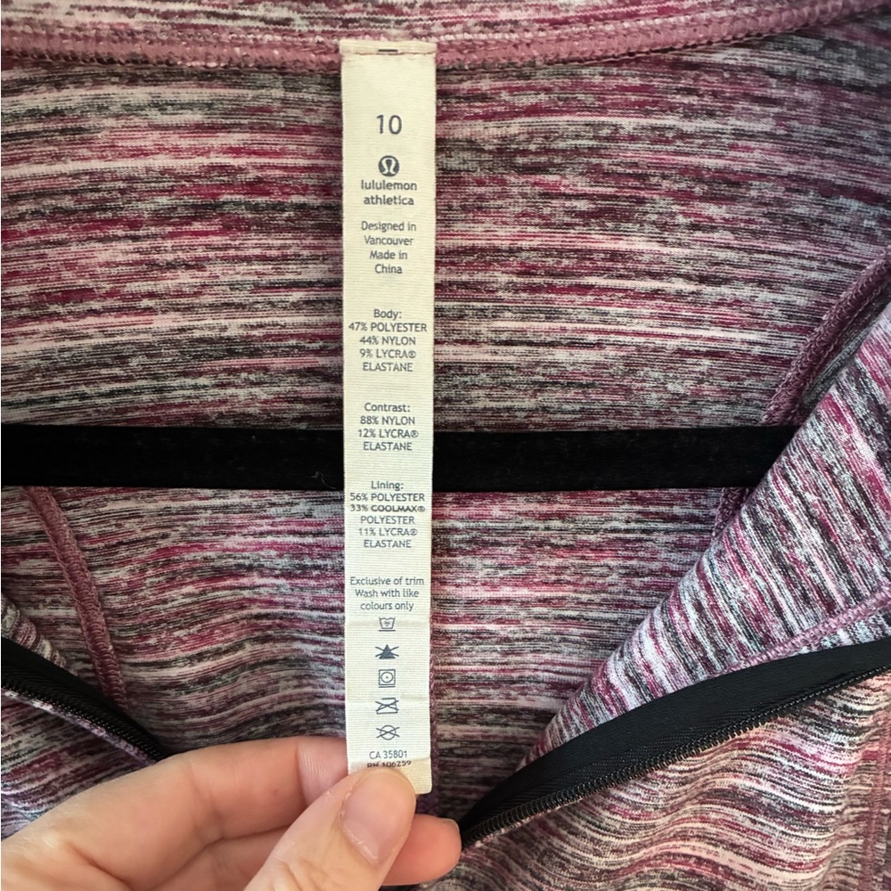 Lululemon Runderful Half Zip Top Womens 10 Space Camo Berry Rumble pullover - Picture 6 of 12